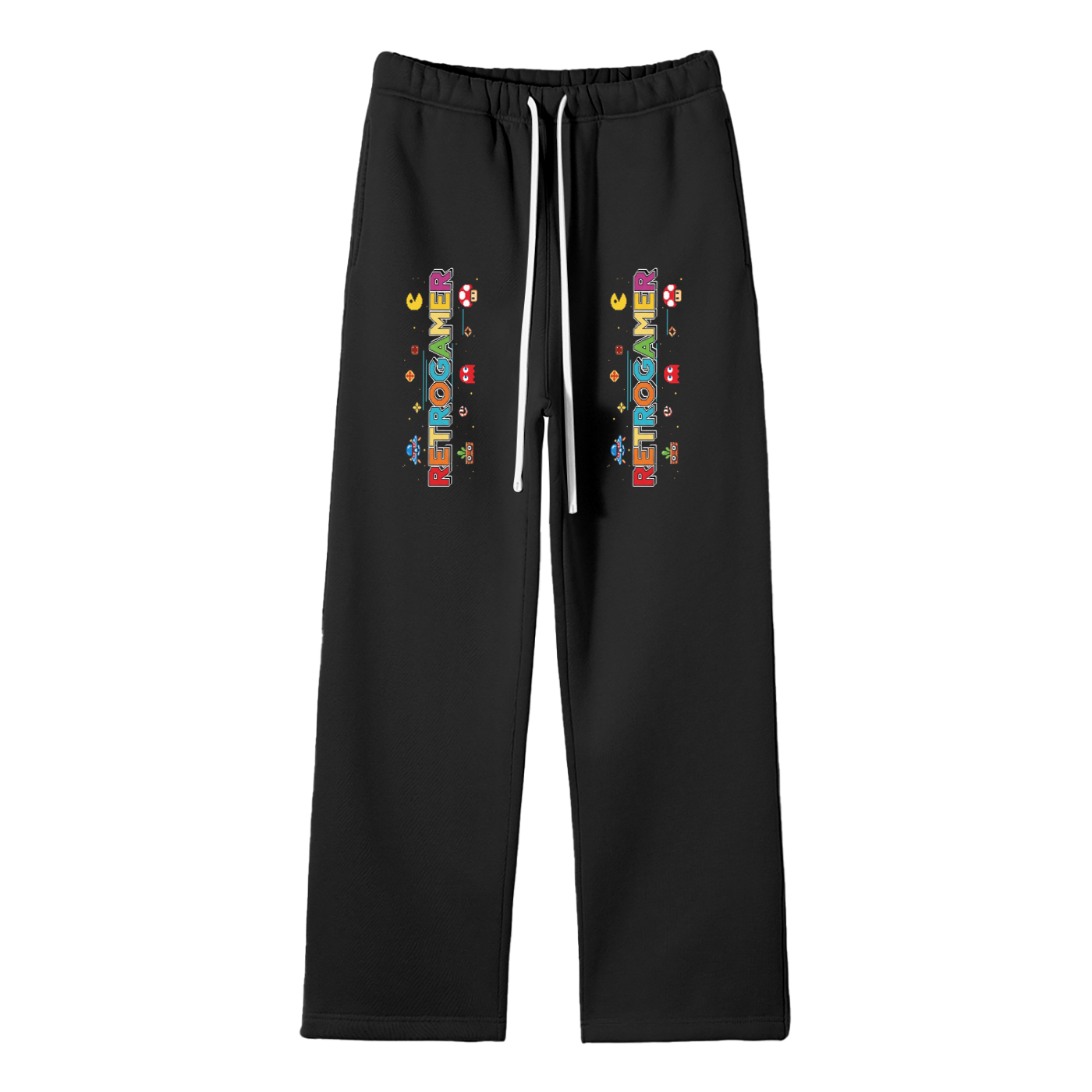 Unisex Solid Color Fleece Straight Leg Pants