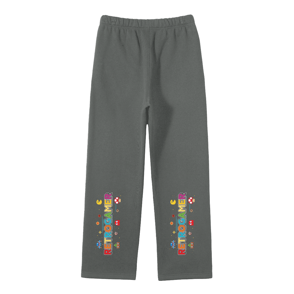 Unisex Solid Color Fleece Straight Leg Pants