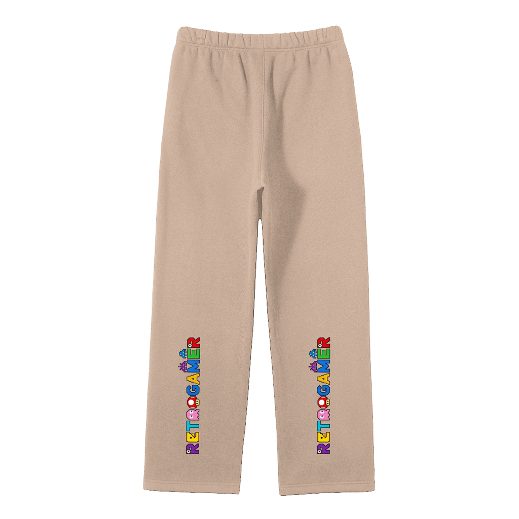Unisex Solid Color Fleece Straight Leg Pants
