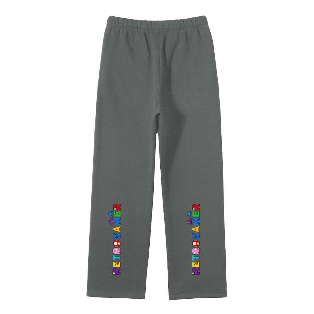 Unisex Solid Color Fleece Straight Leg Pants