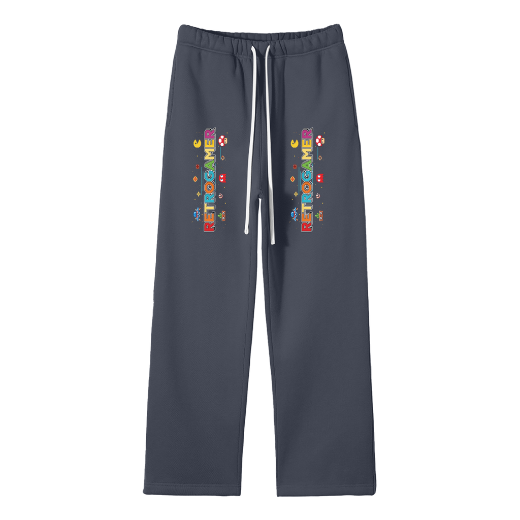 Unisex Solid Color Fleece Straight Leg Pants