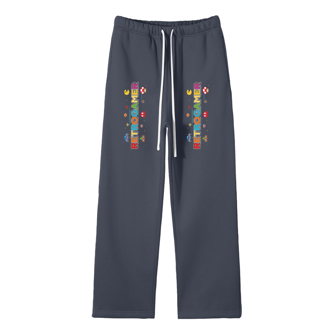 Unisex Solid Color Fleece Straight Leg Pants