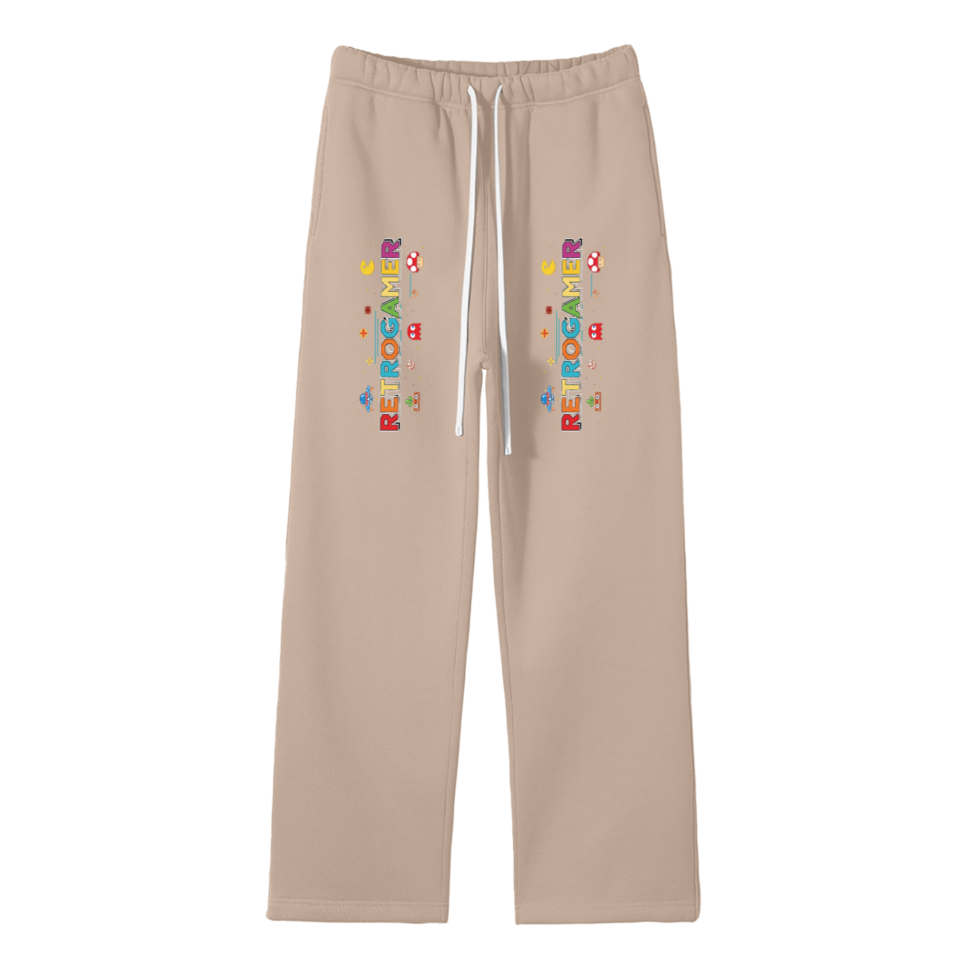 Unisex Solid Color Fleece Straight Leg Pants