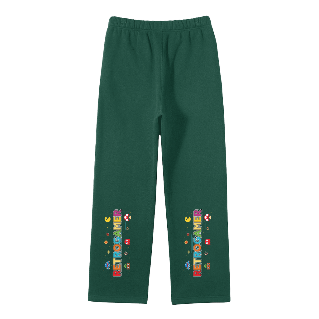 Unisex Solid Color Fleece Straight Leg Pants