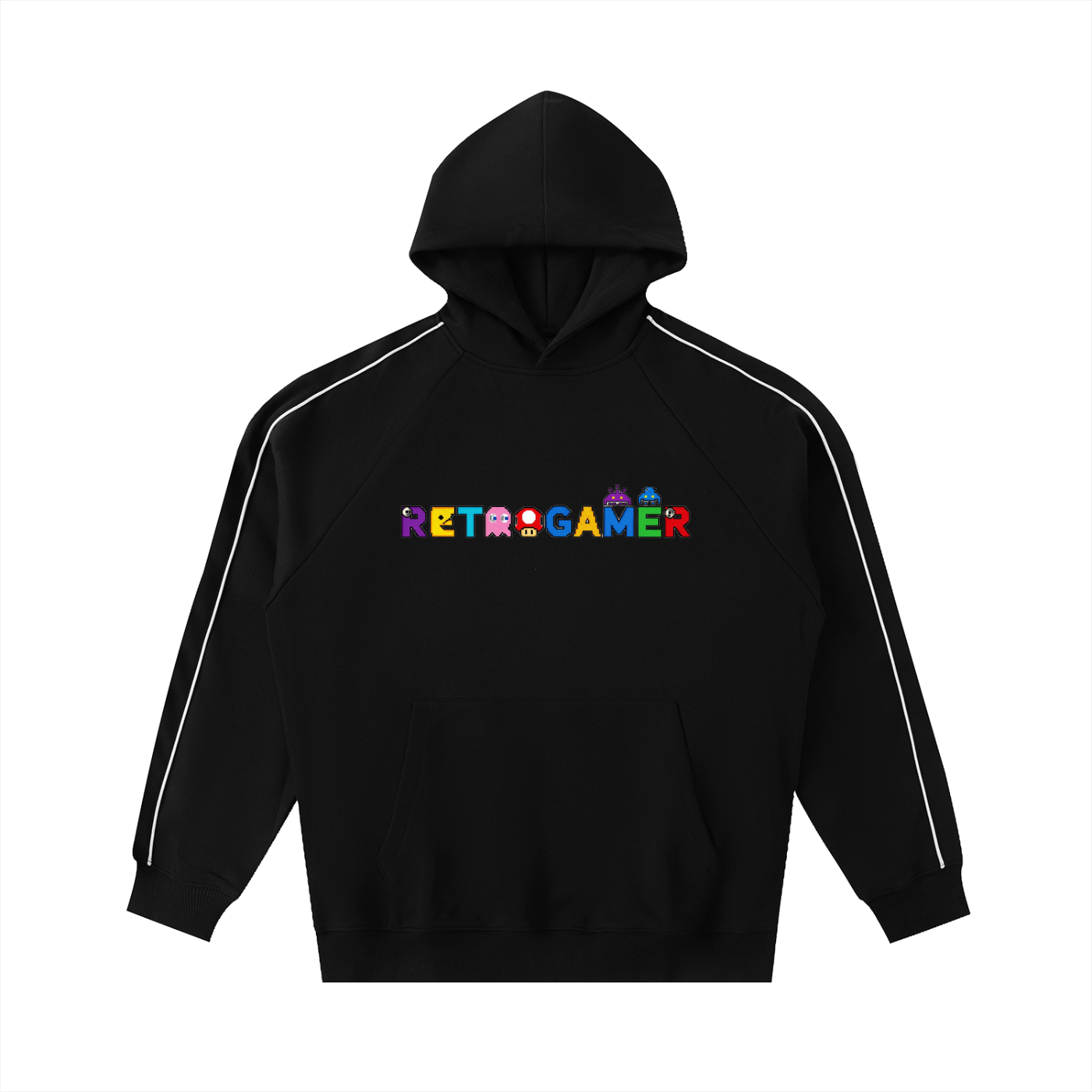 Contrast Piping Raglan Hoodie