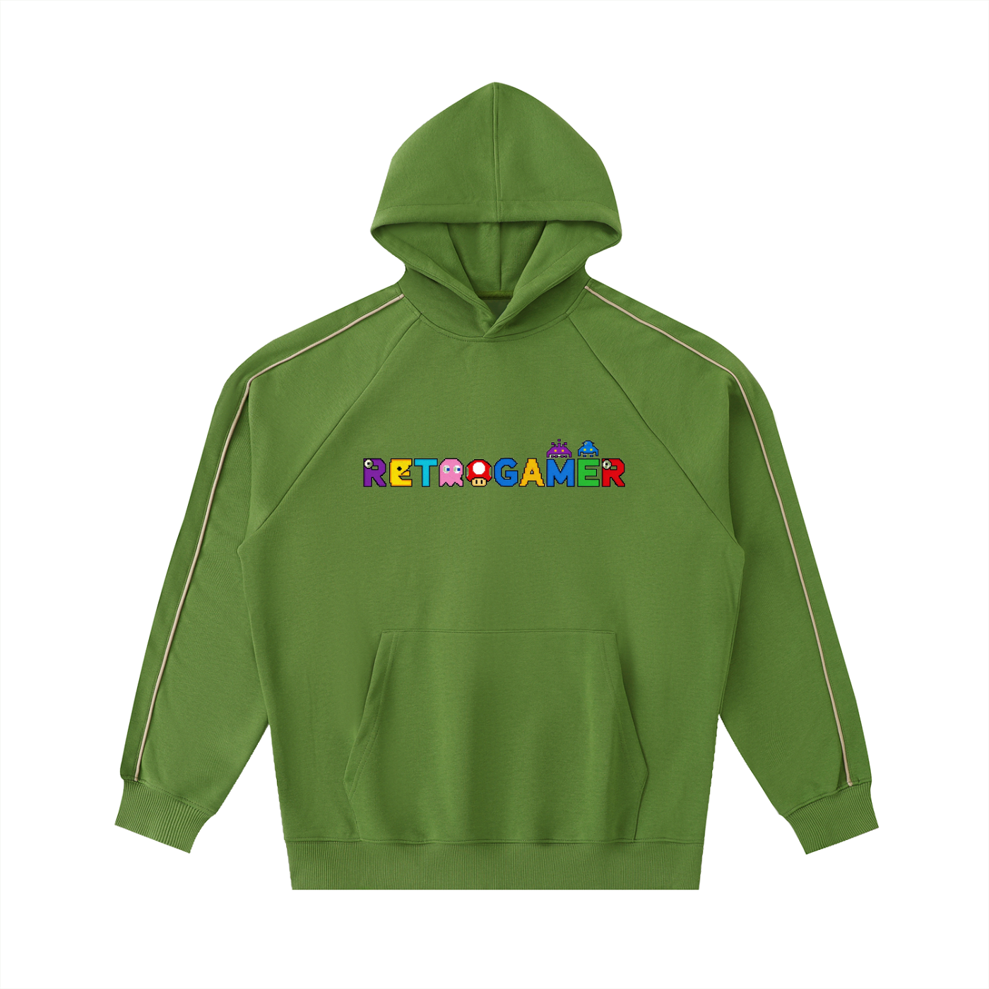 Contrast Piping Raglan Hoodie