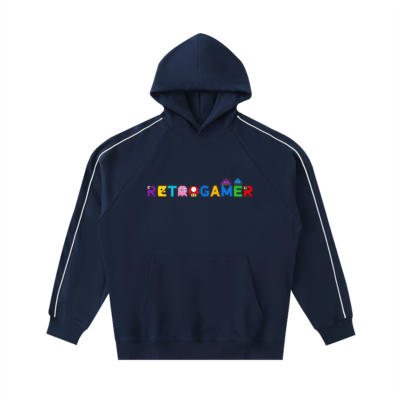 Contrast Piping Raglan Hoodie