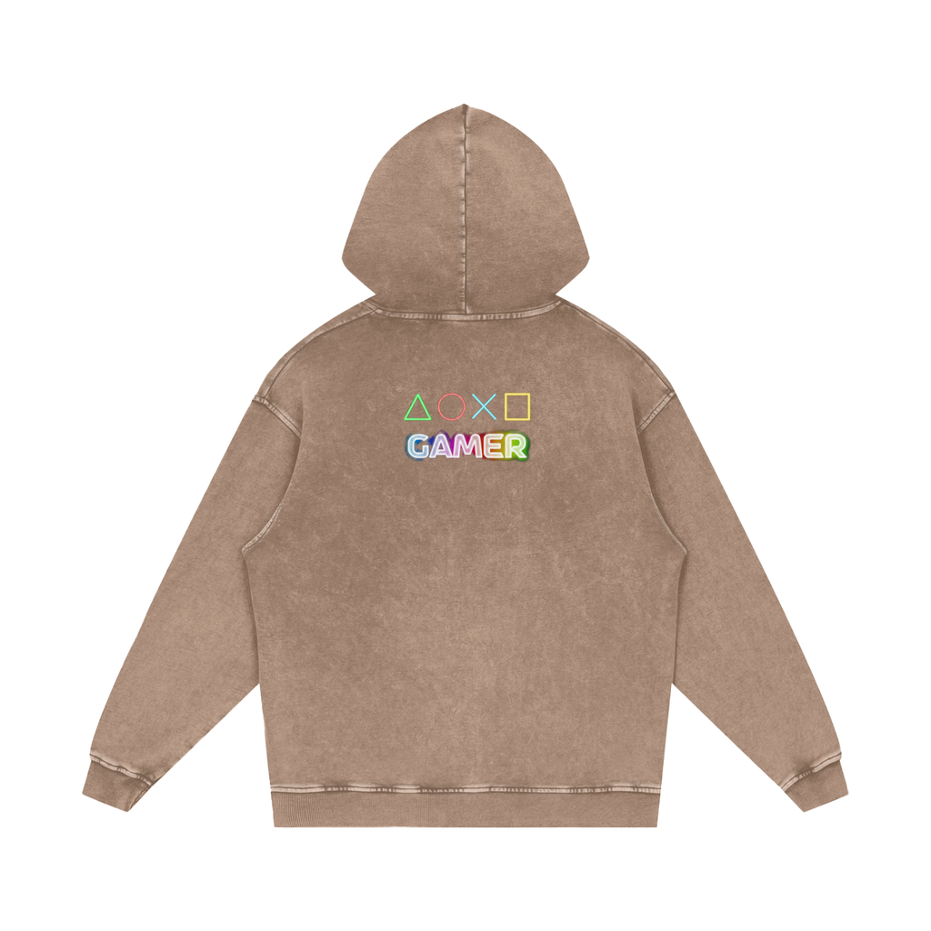 Snow Washed Loose Cotton Hoodie