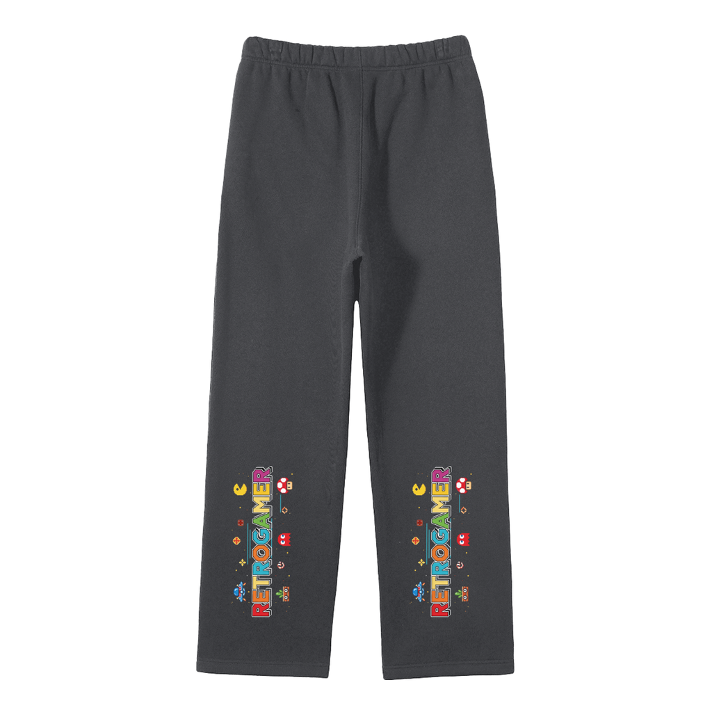 Unisex Solid Color Fleece Straight Leg Pants
