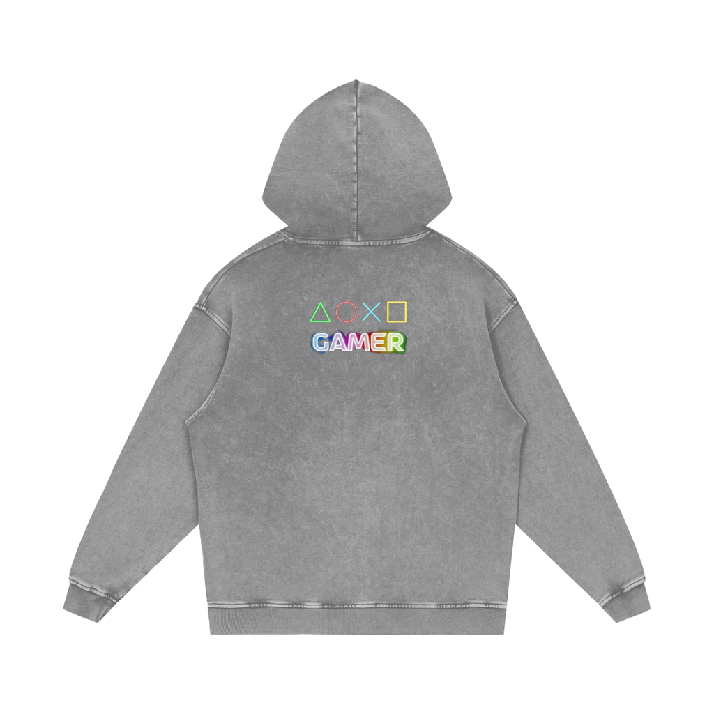 Snow Washed Loose Cotton Hoodie