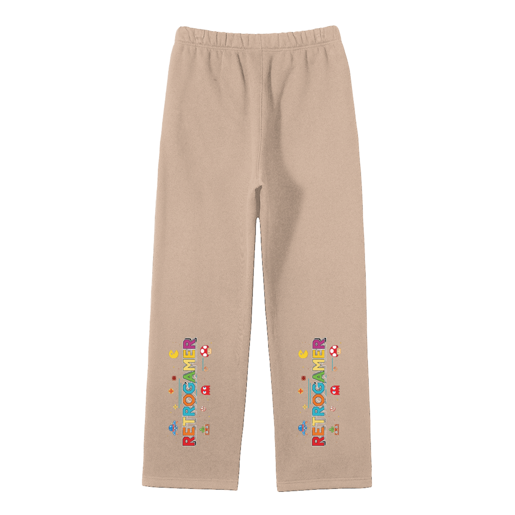 Unisex Solid Color Fleece Straight Leg Pants
