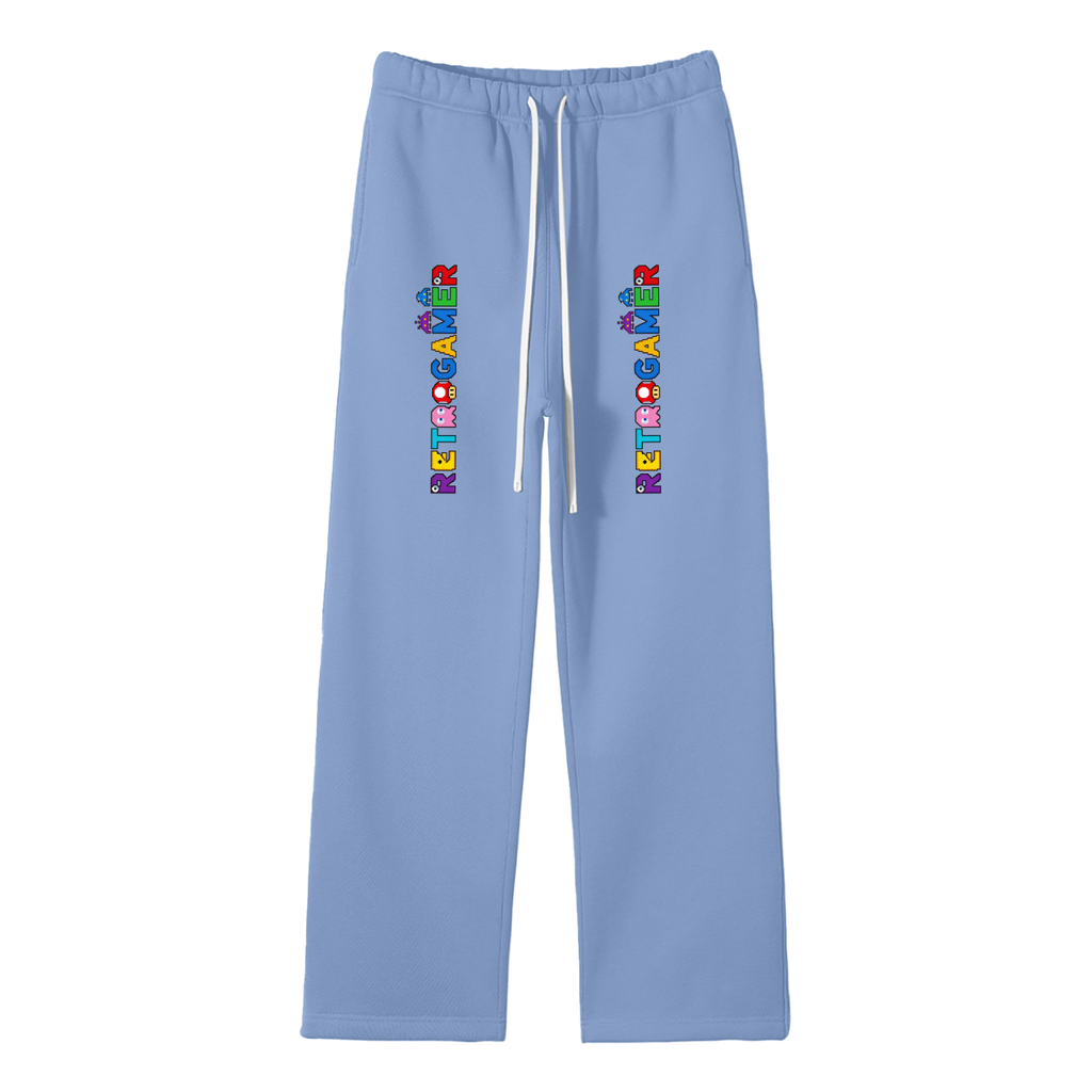 Unisex Solid Color Fleece Straight Leg Pants
