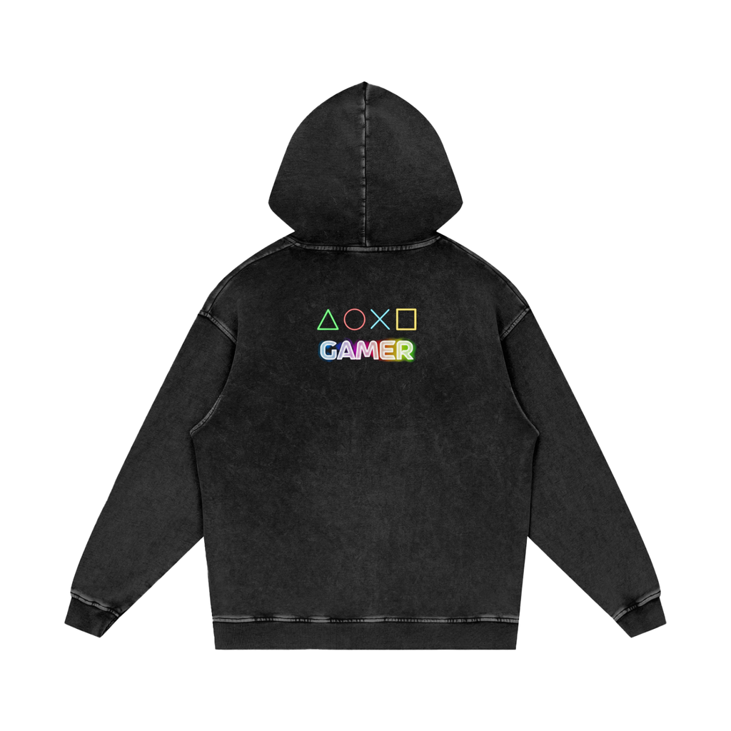 Snow Washed Loose Cotton Hoodie